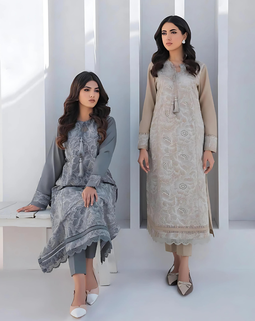 2 Piece Stitched Lawn Embroidered Dress SG 02