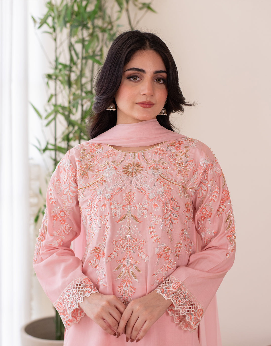 raw silk embroidery dresses 3 Piece Stitched Embroidery Raw Silk Dress - Ready To Wear