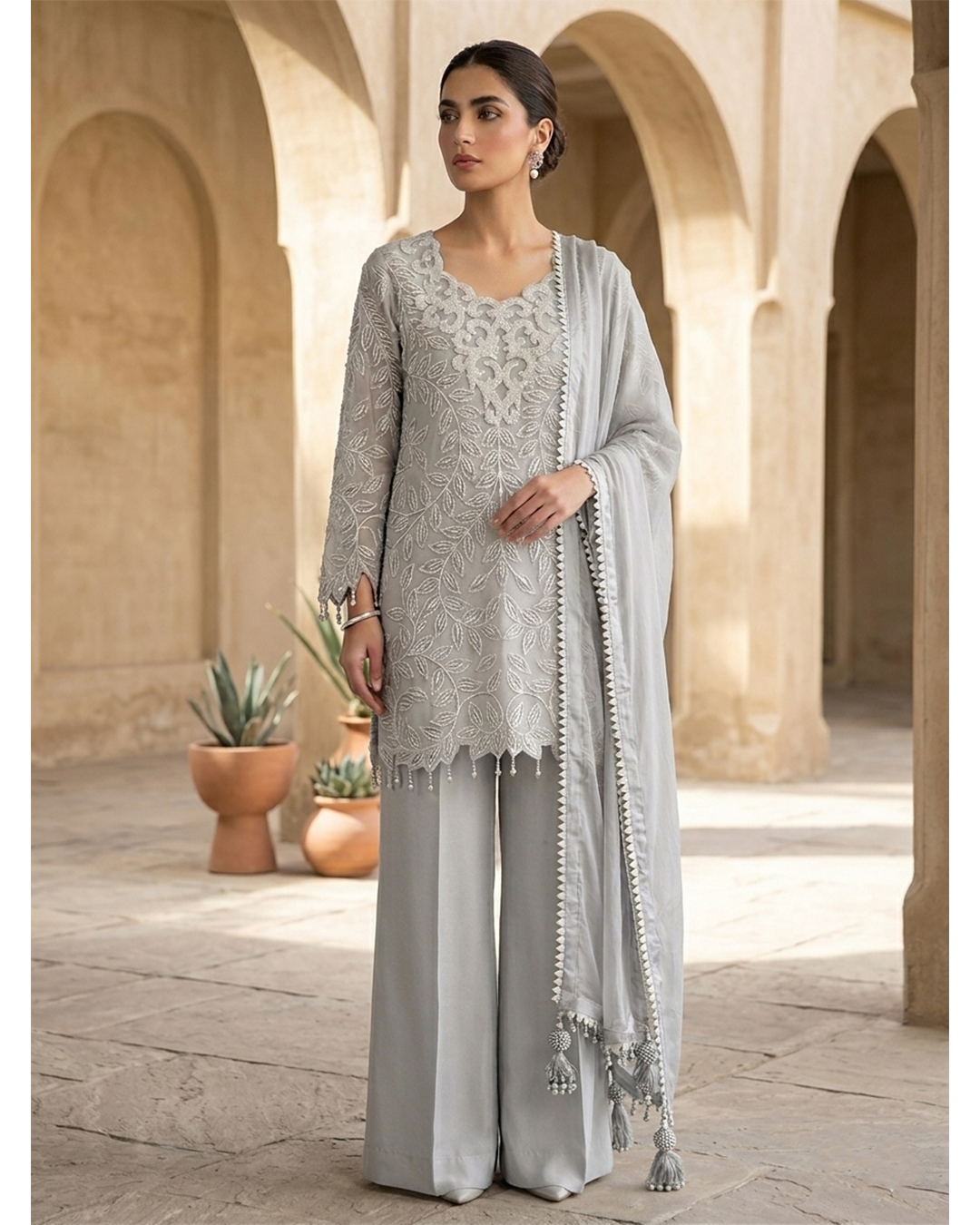 4 Piece Premium Chiffon Embroidered Dress -✨ Gul-e-Sim ✨