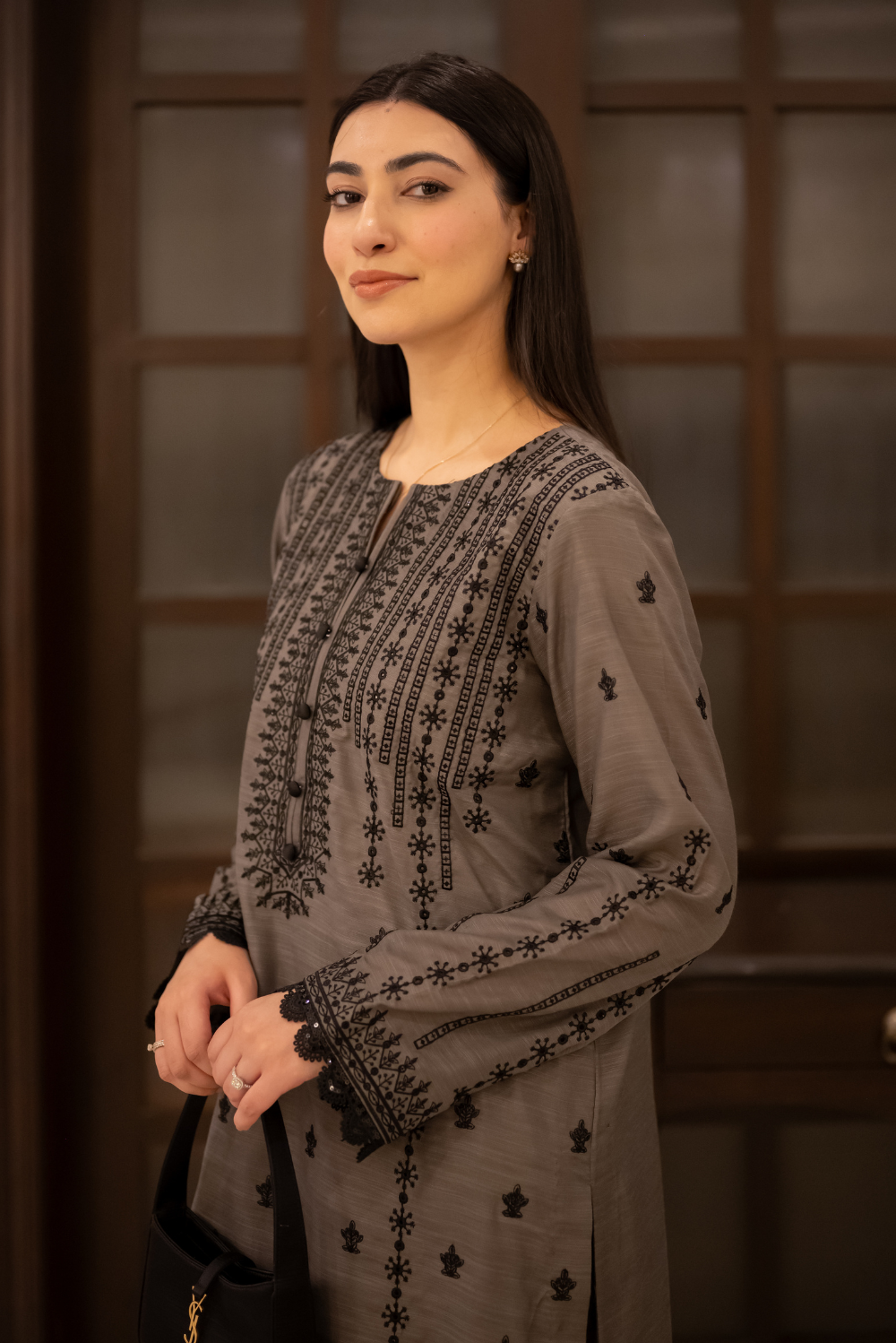 3 Piece cotton embroidered dress - KG-16