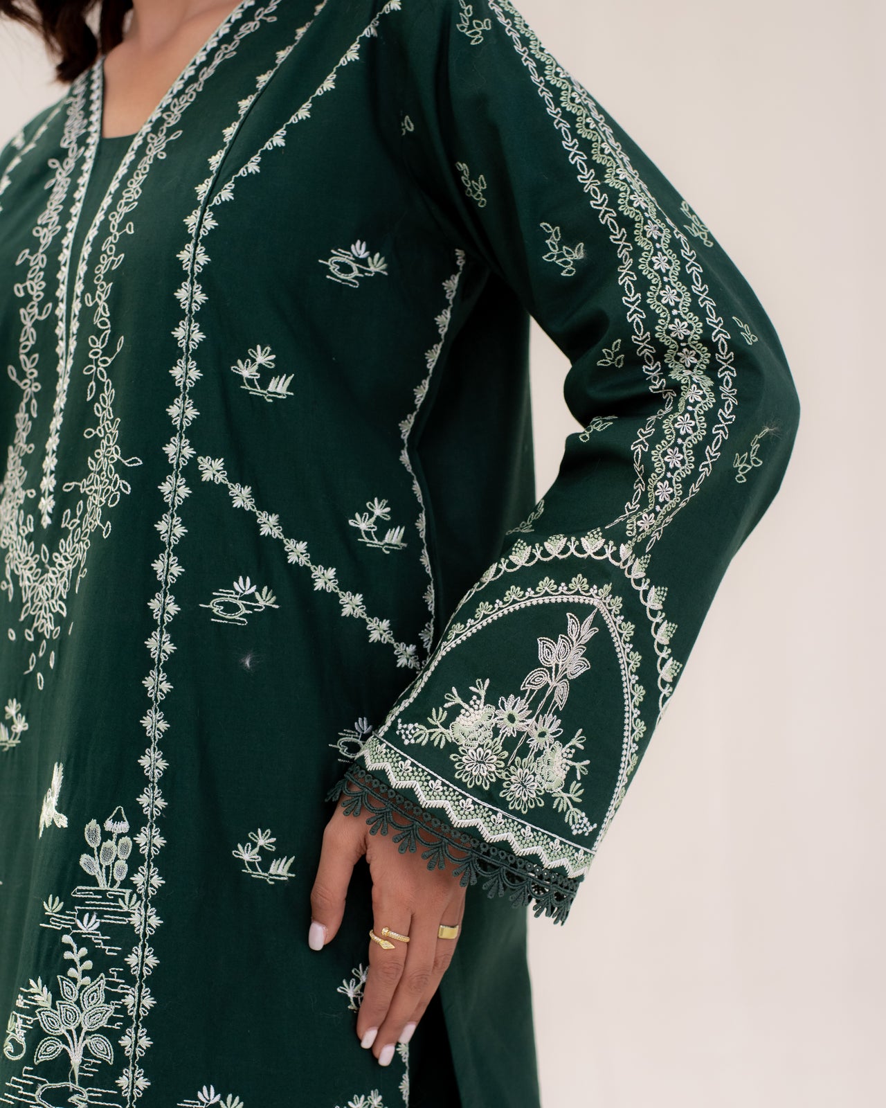 3 Piece Cotton Embroidered Dress - Mehreen set