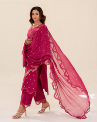 3 Piece Cotton Embroidered Dress - Zariya set