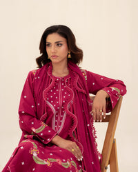 3 Piece Cotton Embroidered Dress - Zariya set