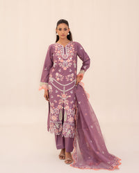 3 Piece Cotton Embroidered Dress - Sehar set