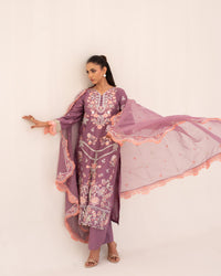 3 Piece Cotton Embroidered Dress - Sehar set