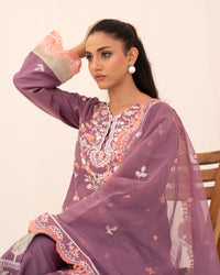 3 Piece Cotton Embroidered Dress - Sehar set