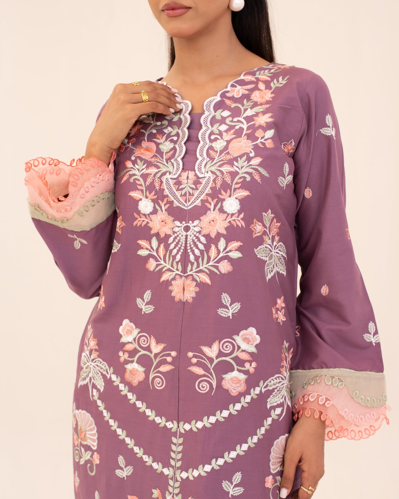 3 Piece Cotton Embroidered Dress - Sehar set