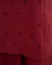 Dark Mehroon 2-Piece Chikankari Dress (LM-51)