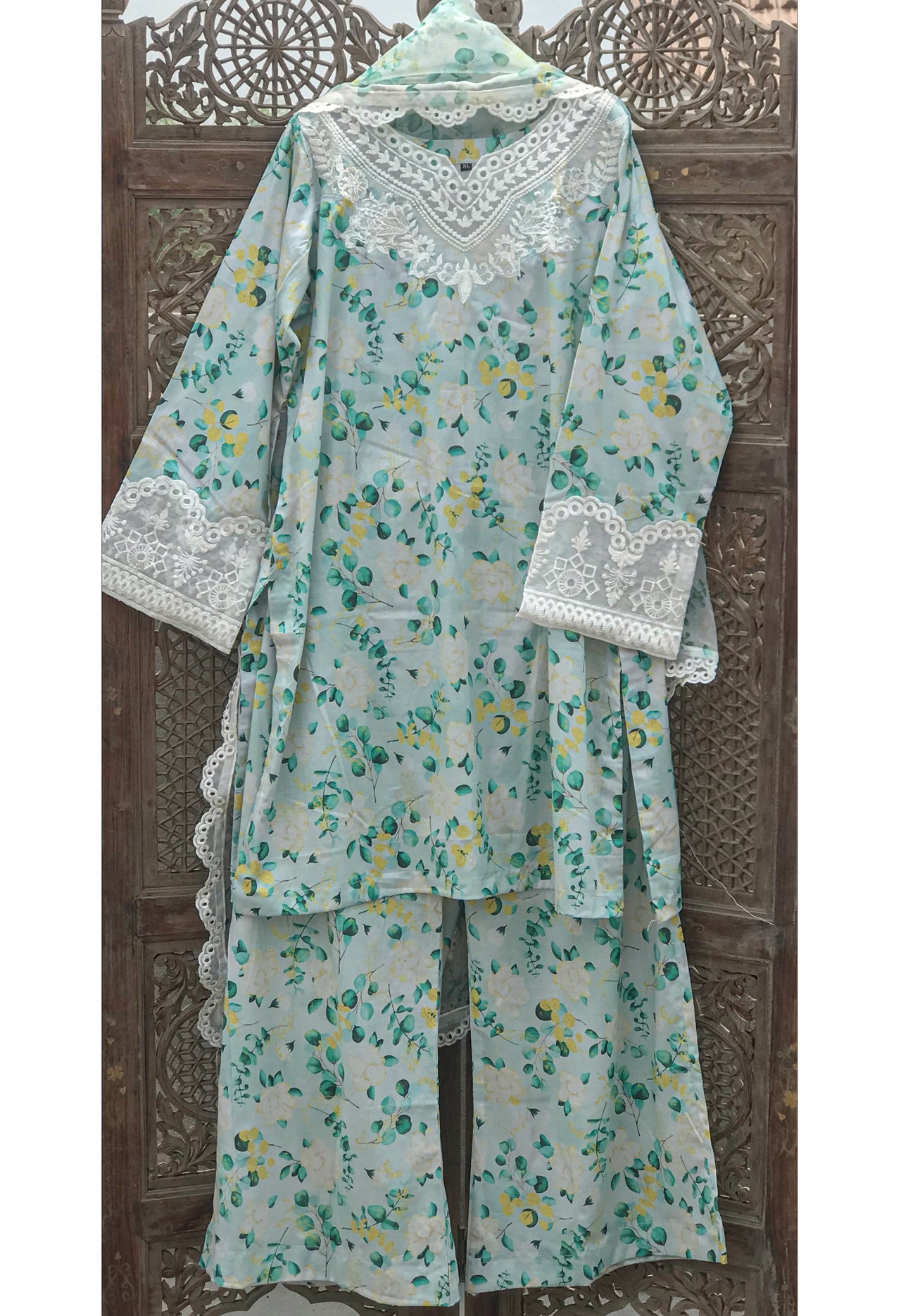 3 Piece Stitched/Unstitched lawn Printed and Embroidered Dress, LP-52