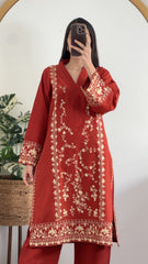 2 Piece Khaddar Embroidered Dress LSK-14
