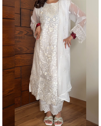 4 Piece Premium Chiffon Embroidered Dress-✨Moon Light ✨