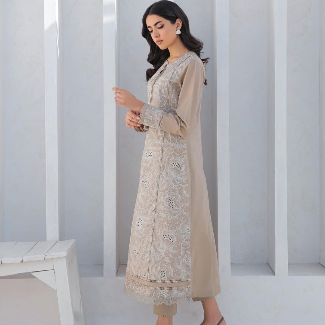 2 Piece Stitched Lawn Embroidered Dress, SG-02