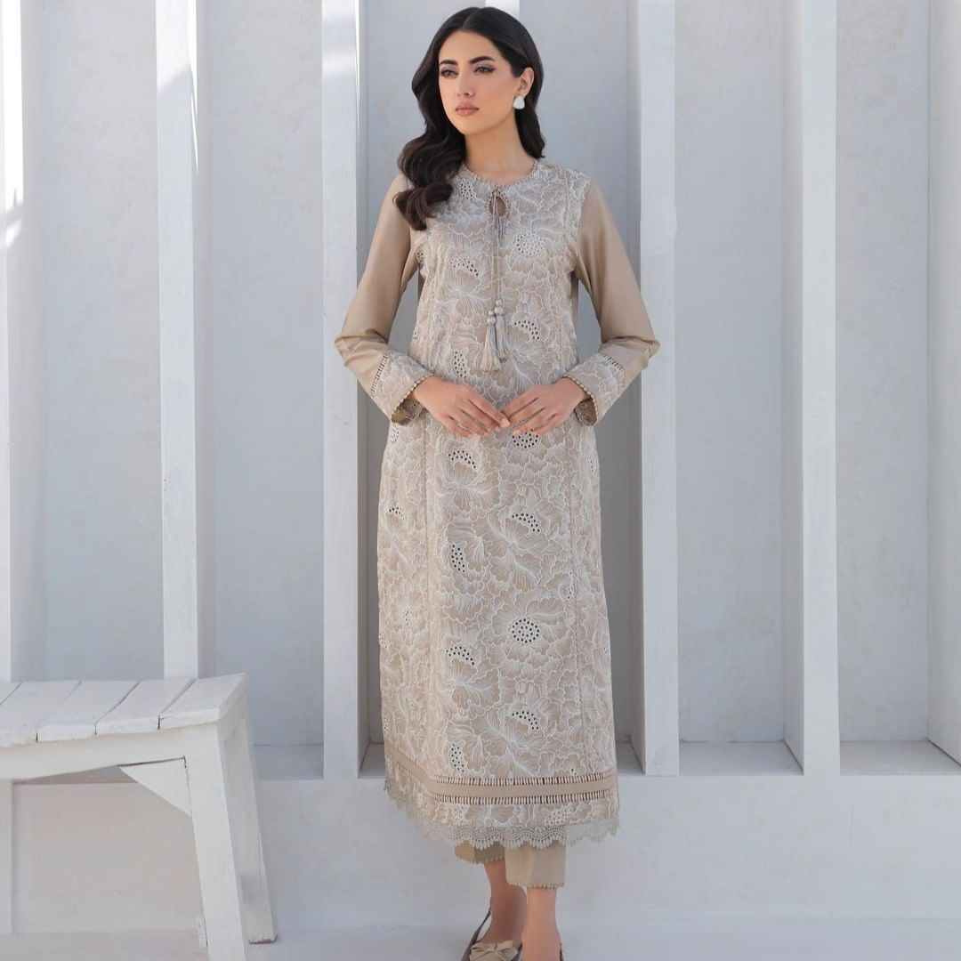 2 Piece Stitched Lawn Embroidered Dress, SG-02