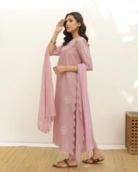 3 piece cotton Embroidered Dress - Pc-02