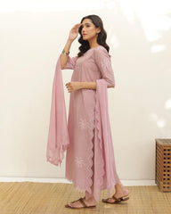 3 piece cotton Embroidered Dress - Pc-02
