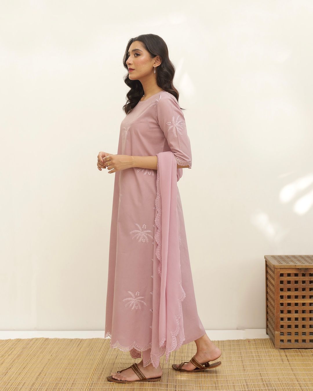 3 piece cotton Embroidered Dress - Pc-02