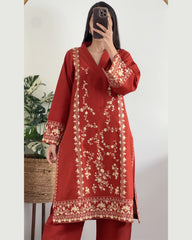 2 Piece Khaddar Embroidered Dress LSK-14