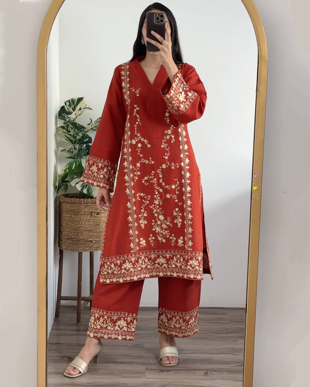 2 Piece Khaddar Embroidered Dress LSK-14 Femenite.pk 2 Piece Khaddar Embroidered Dress LSK-14 Femenite.pk