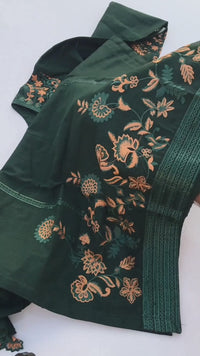2 Piece Khaddar Embroidered Dress - Green Oasis